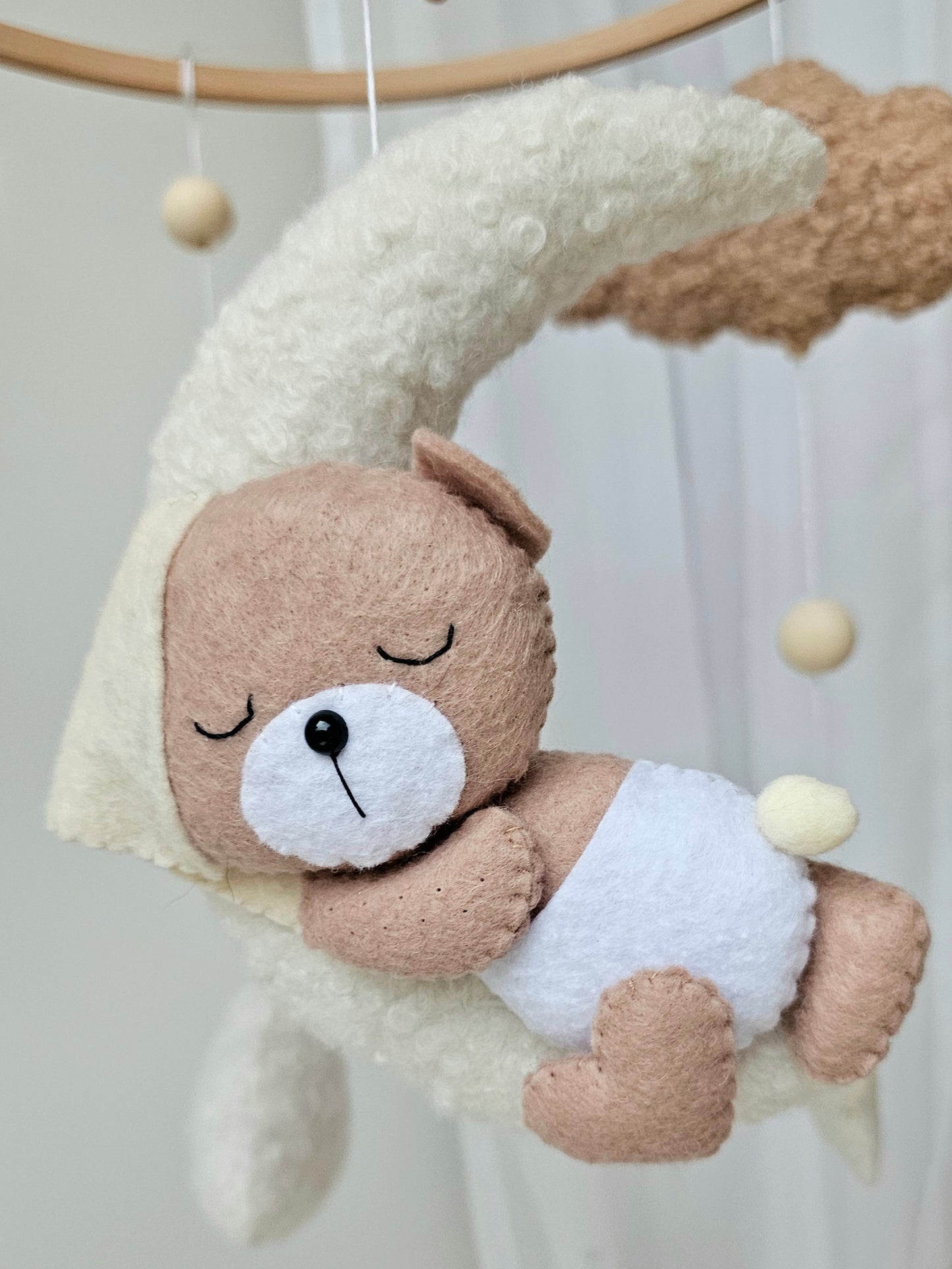 Baby Mobile Pouffy Bärchen beige