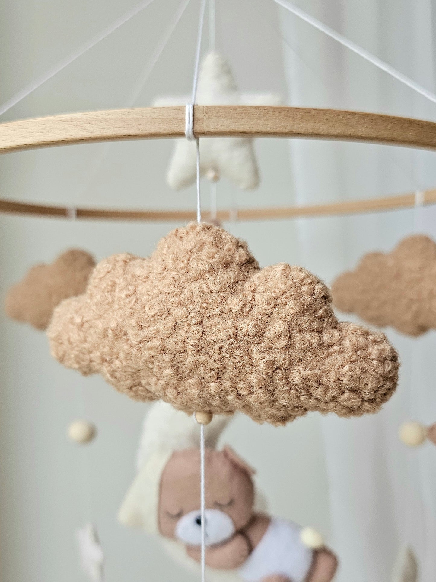 Baby Mobile Pouffy Bärchen beige