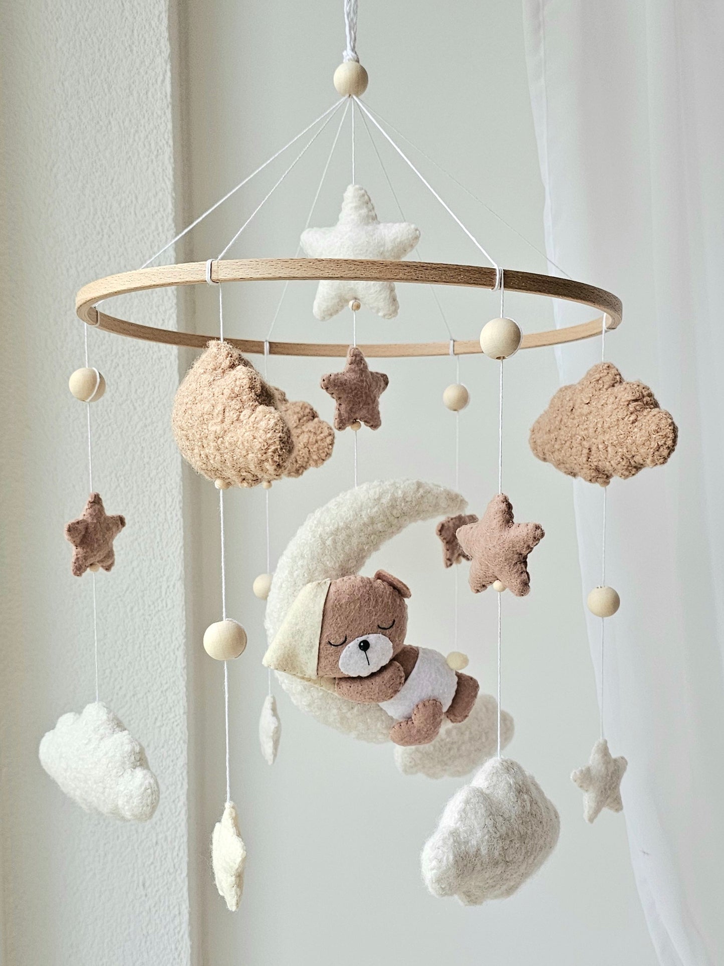 Baby Mobile Pouffy Bärchen beige