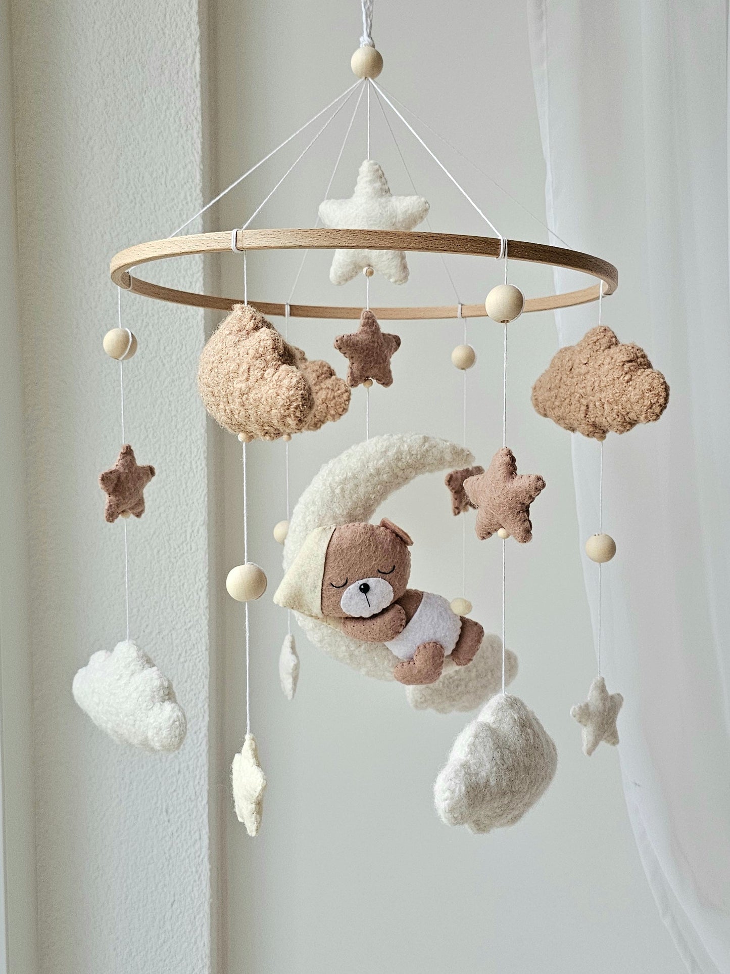 Baby Mobile Pouffy Bärchen beige