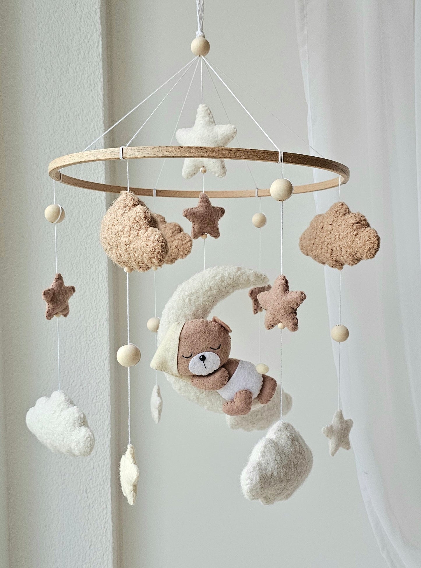 Baby Mobile Pouffy Bärchen beige