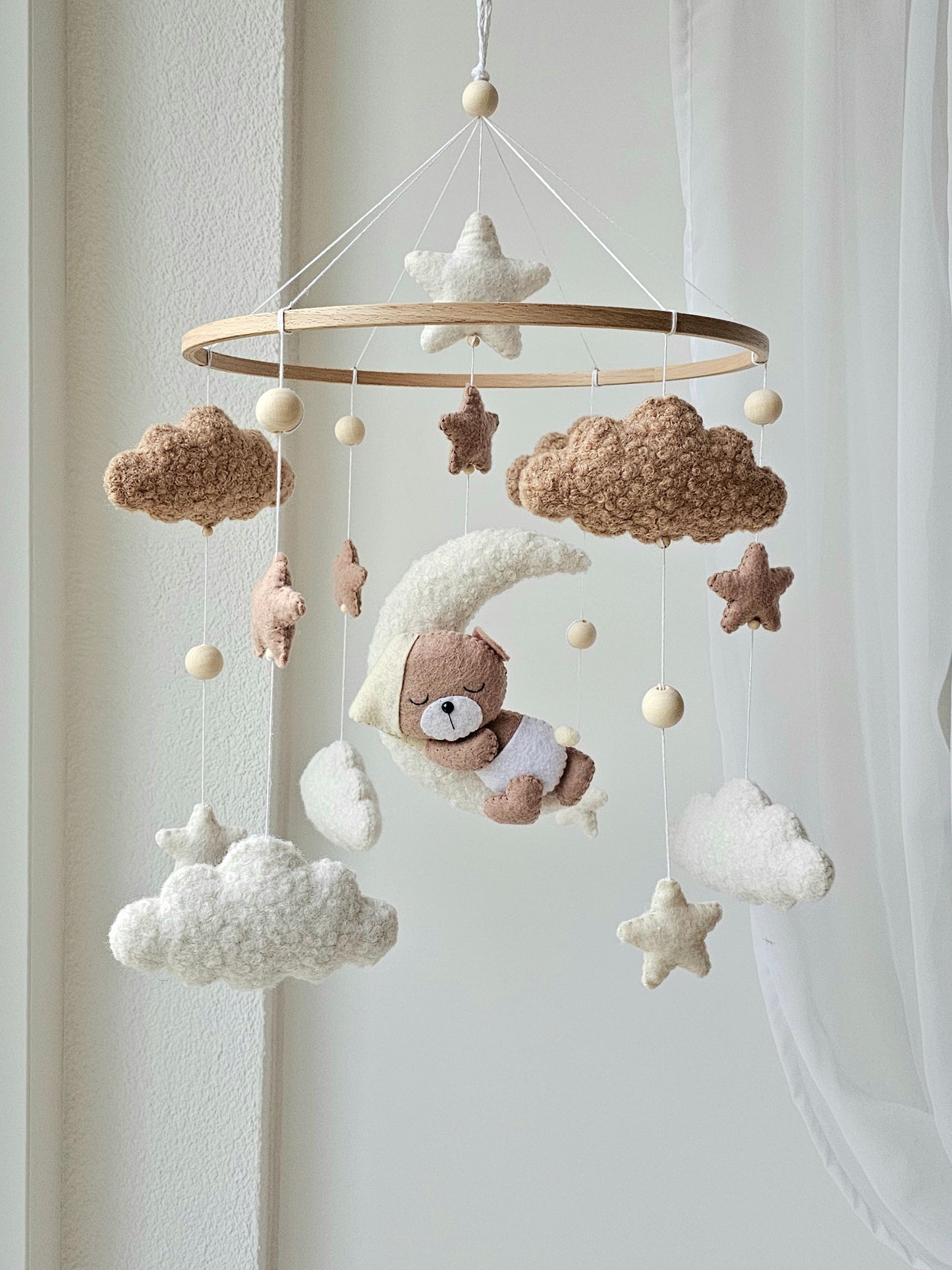 Baby Mobile Pouffy Bärchen beige