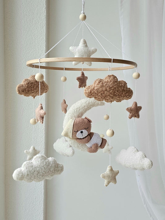 Baby Mobile Pouffy Bärchen beige