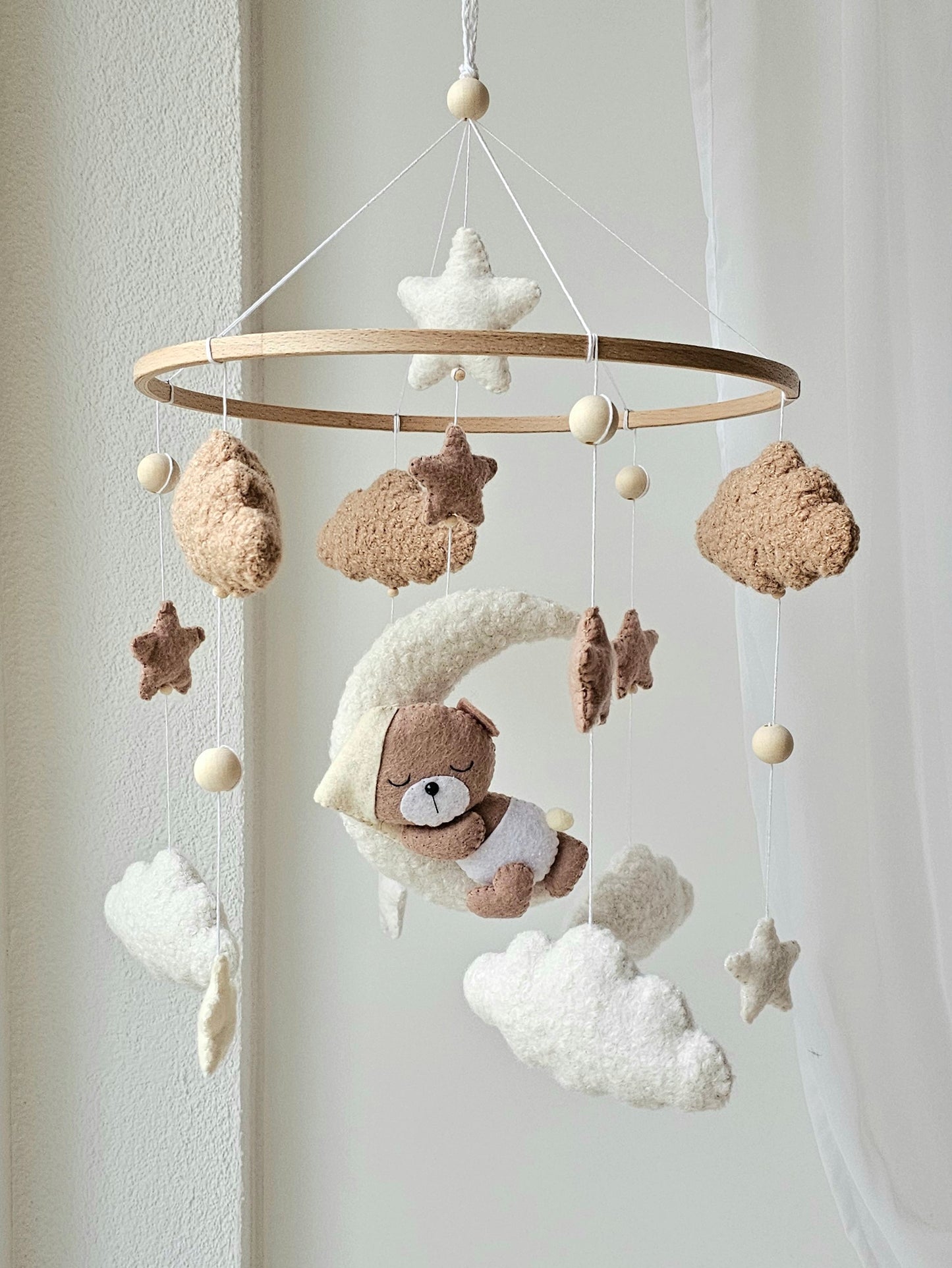 Baby Mobile Pouffy Bärchen beige