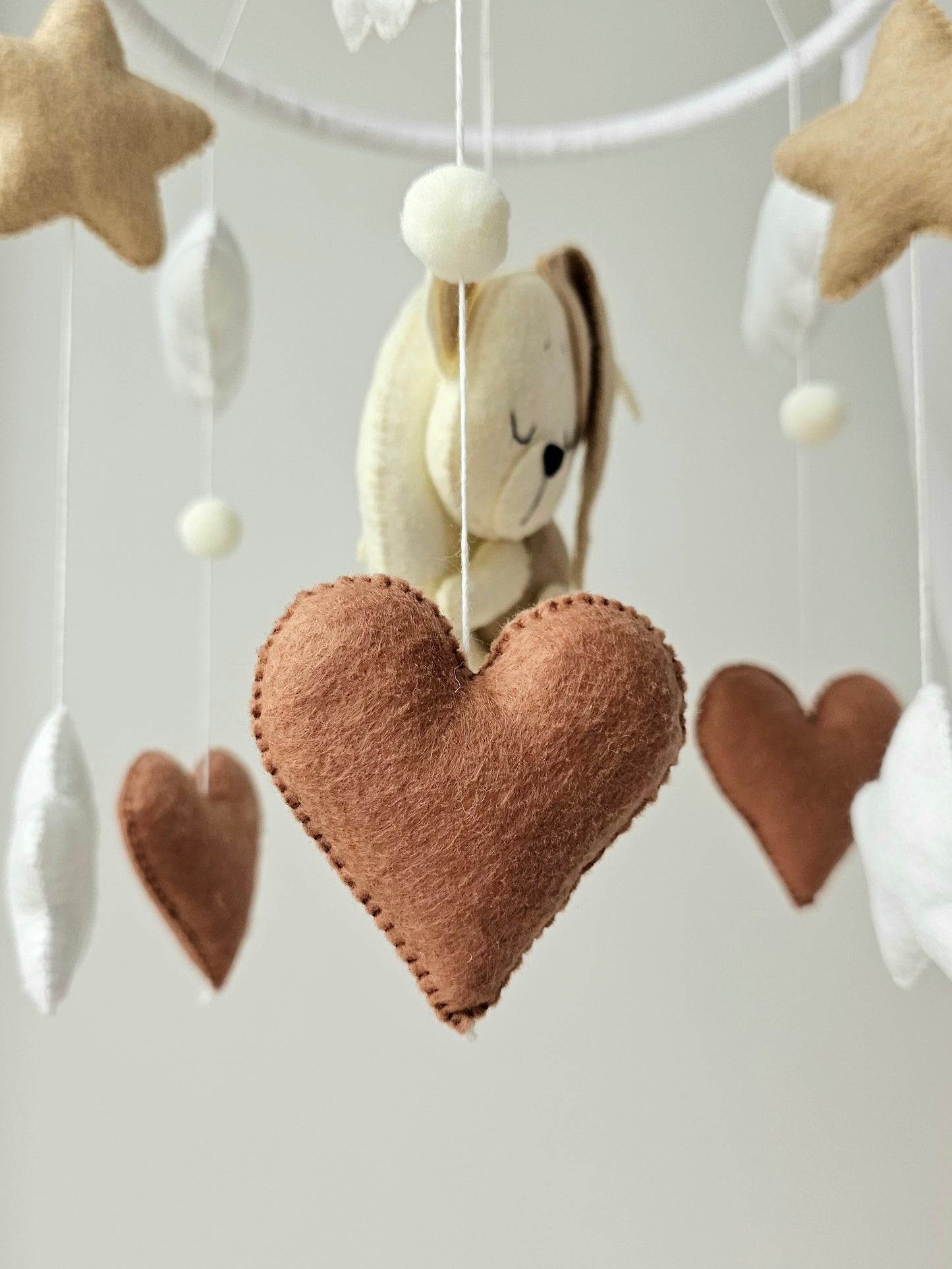 Baby Mobile Herz Bärchen beige