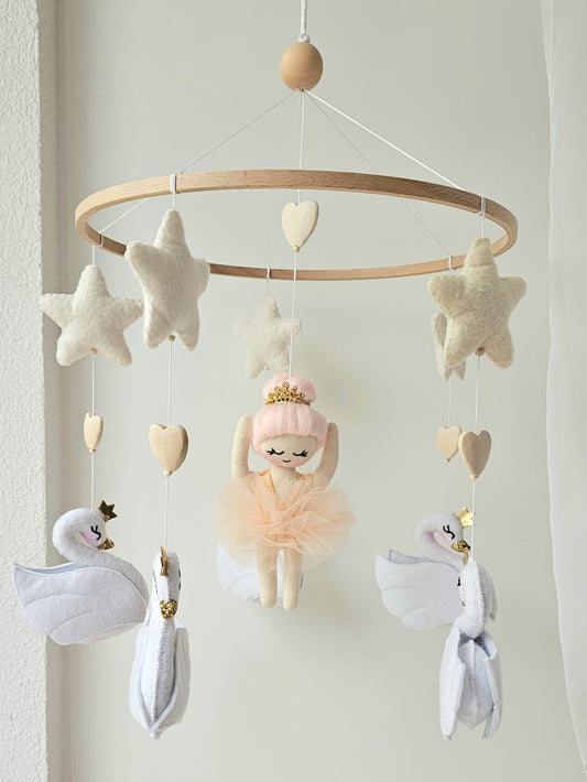 Baby Mobile Ballerina peach
