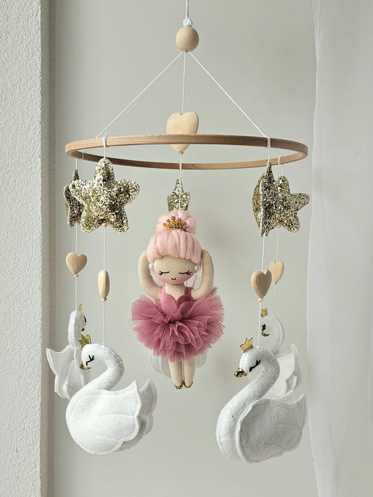 Baby Mobile Ballerina altrosa