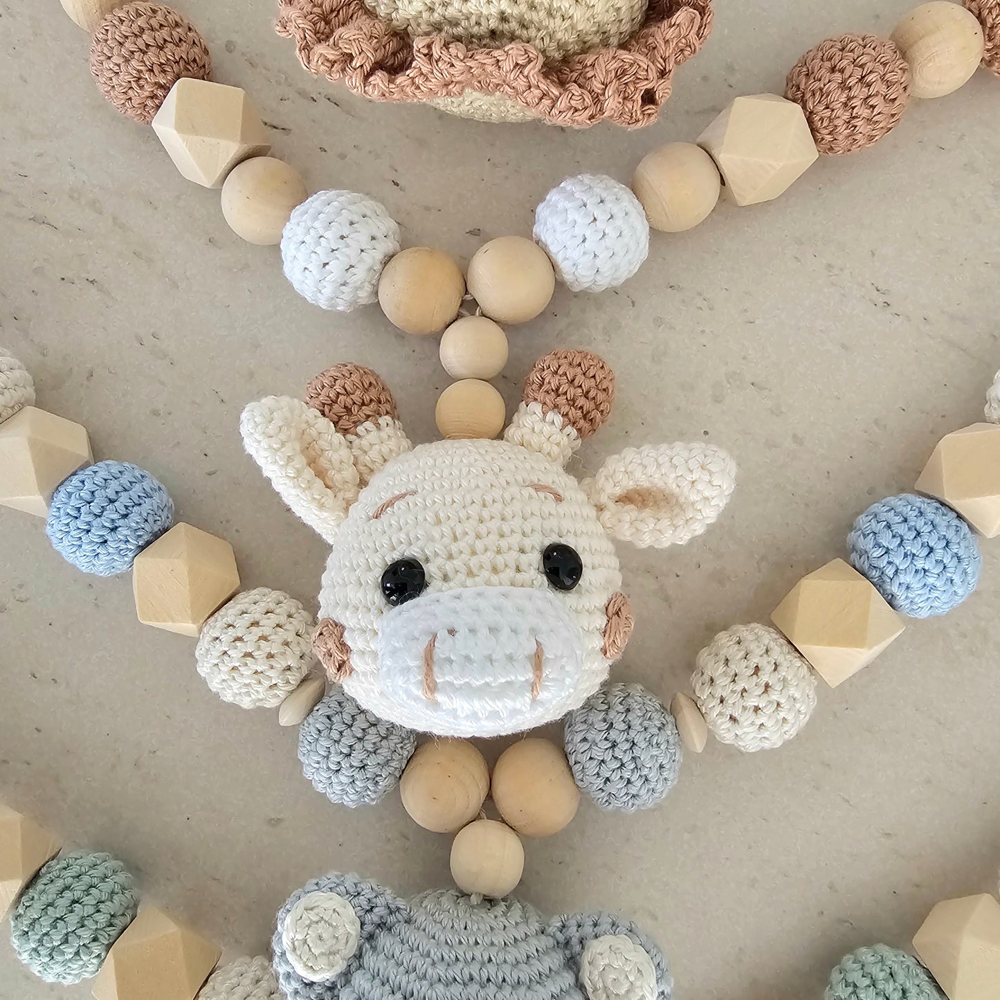 Kinderwagenkette Basic Giräffchen braun/beige