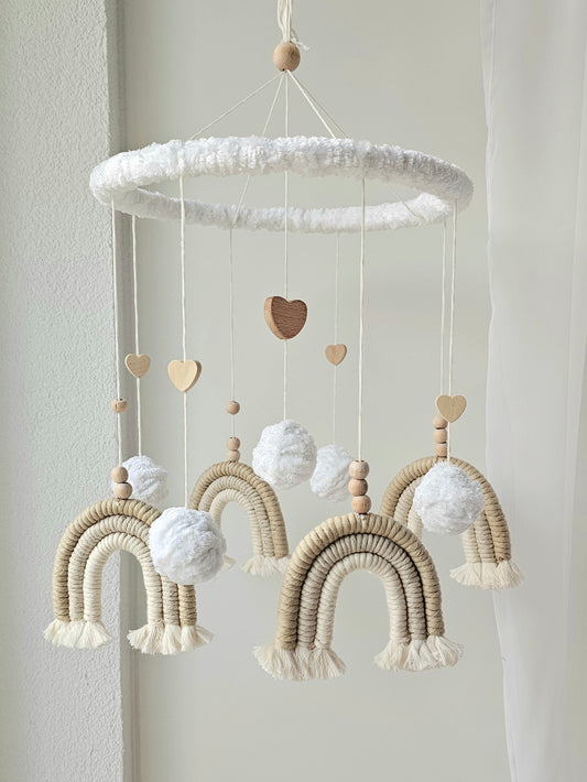 Baby Mobile Makramee in hellem beige