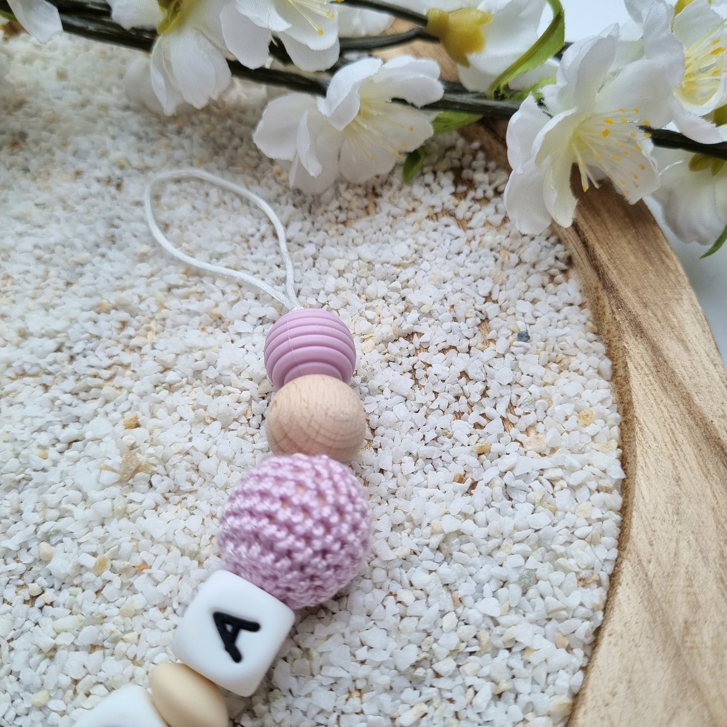 Schnullerkette Teddi lila
