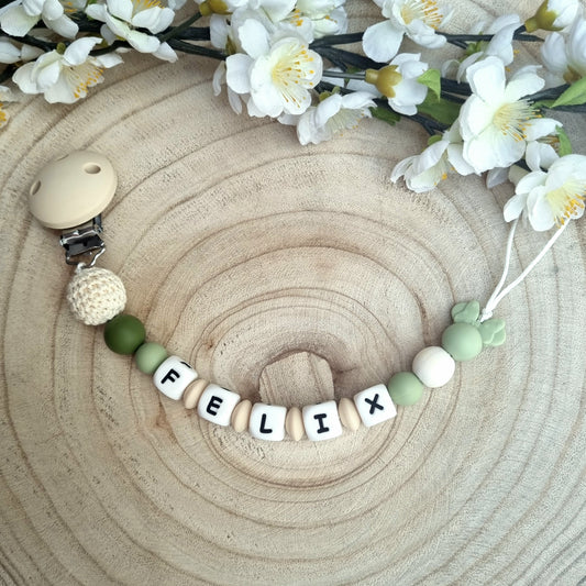 Schnullerkette Mickey olive