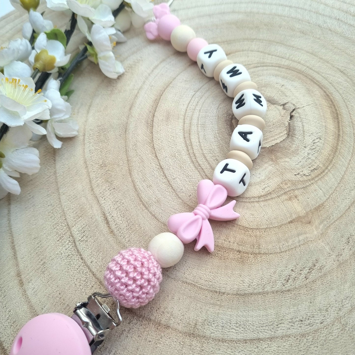 Schnullerkette Mickey rosa