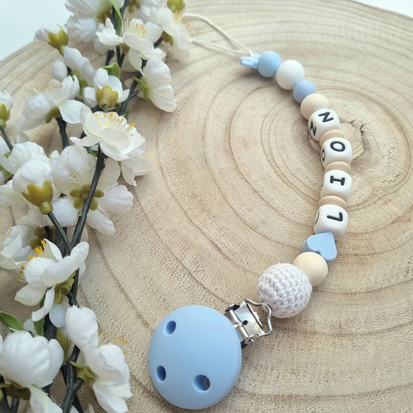 Schnullerkette Mickey babyblau