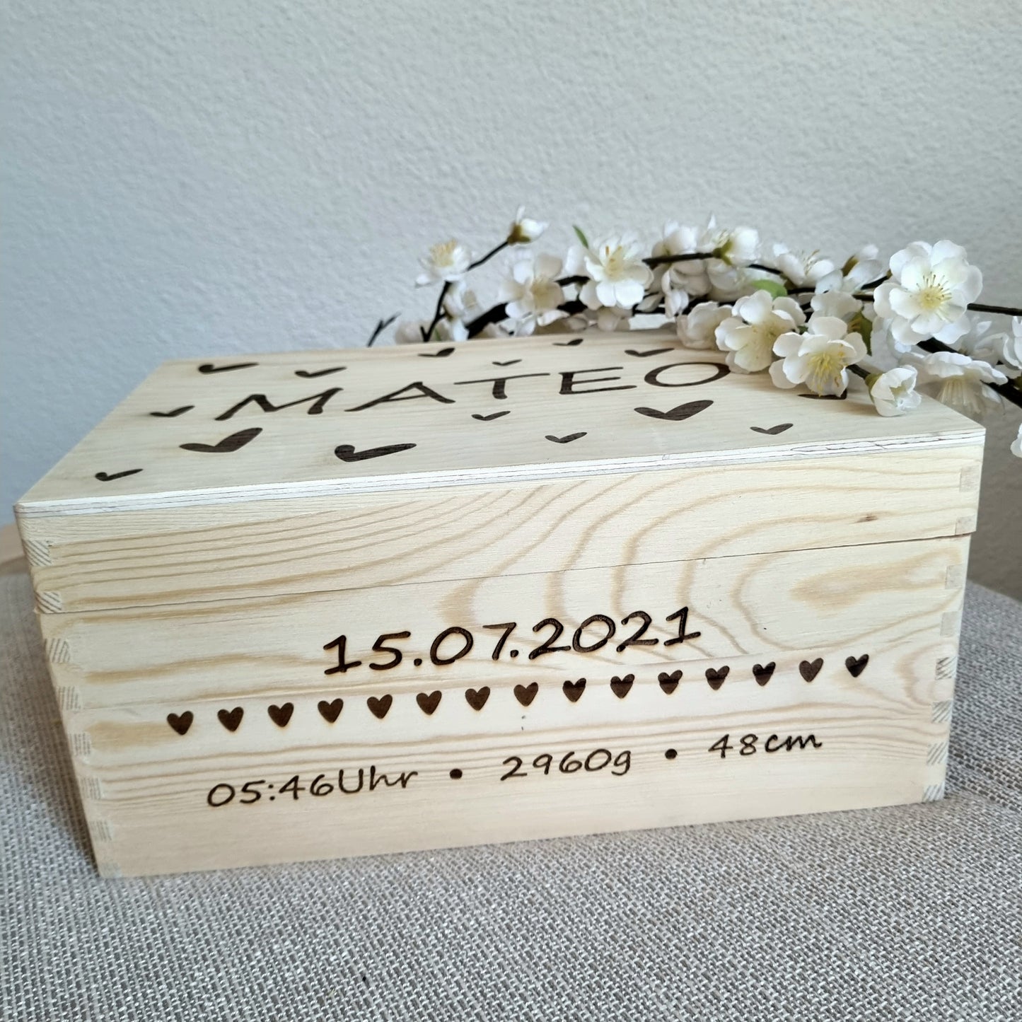 Erinnerungsbox Basic Herz mit Personalisierung
