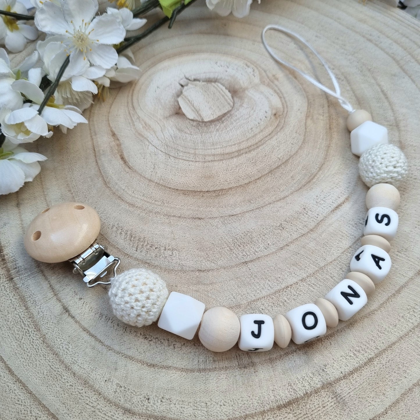 Schnullerkette Basic beige