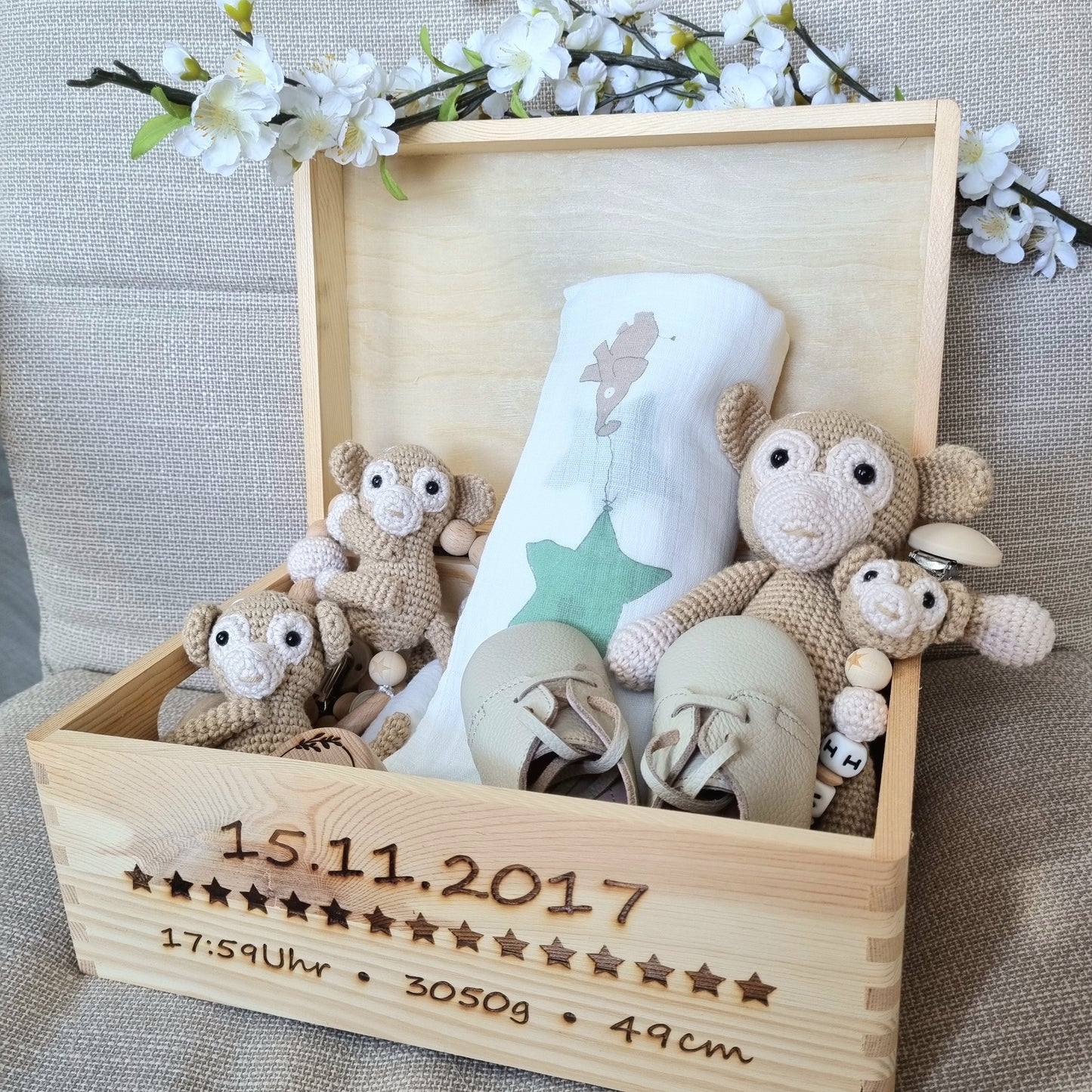 Ultra Set Äffchen mit Erinnerungsbox personalisiert