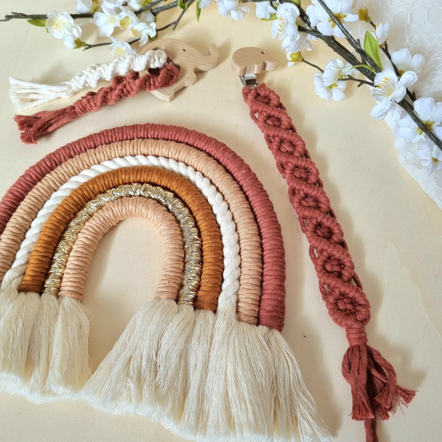 3er Set Makramee Bebe braun