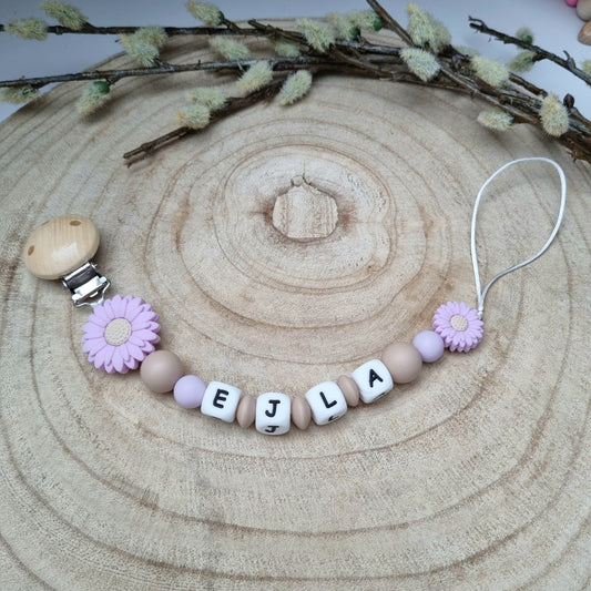 Schnullerkette Flower lila