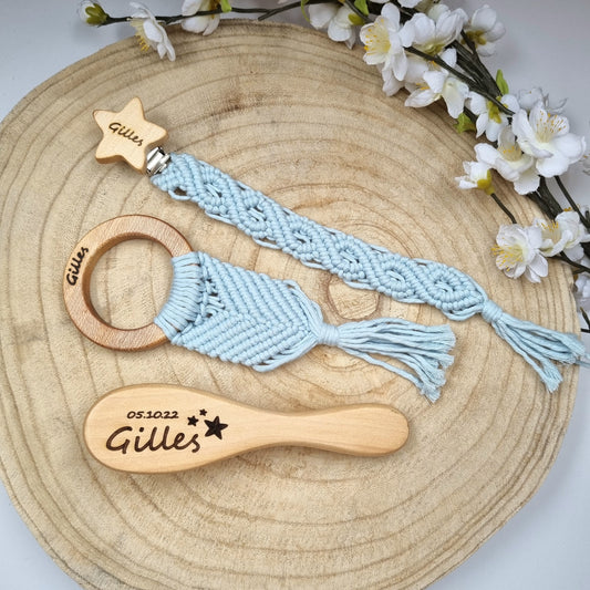 3er Set Holzliebe blau oder rosa