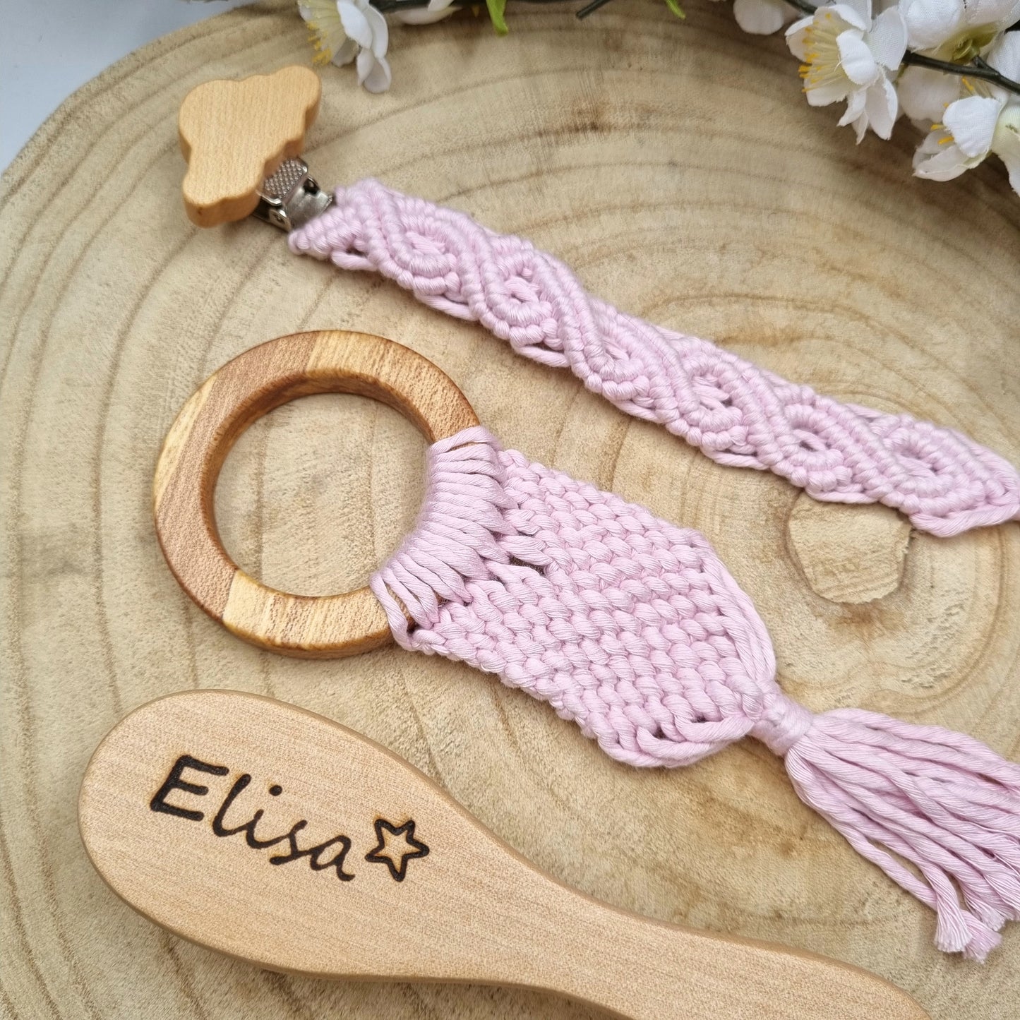 3er Set Holzliebe blau oder rosa