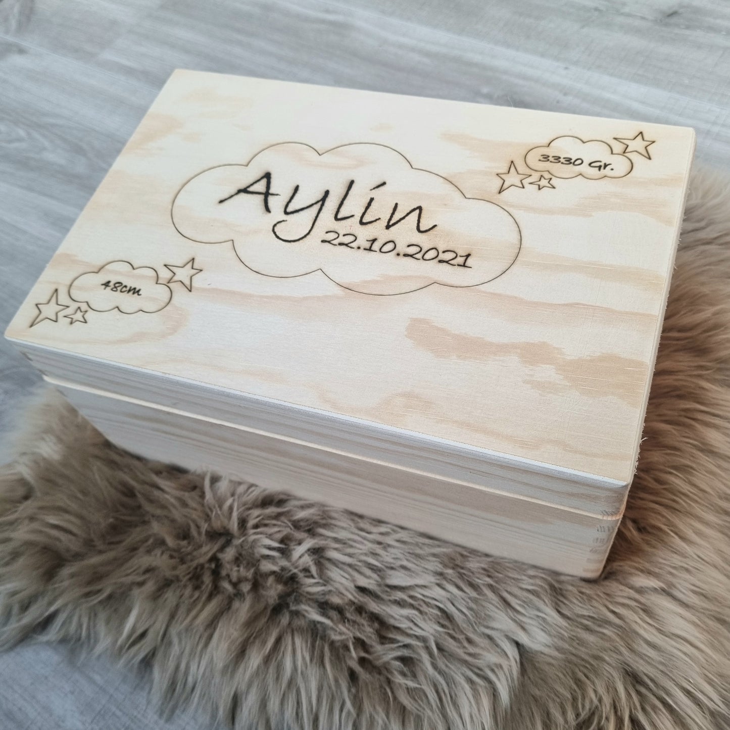 Erinnerungsbox Basic Wolke mit Personalisierung