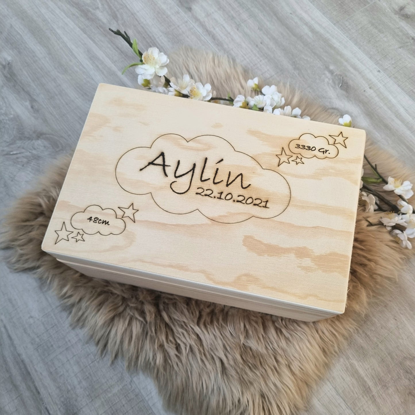 Erinnerungsbox Basic Wolke mit Personalisierung