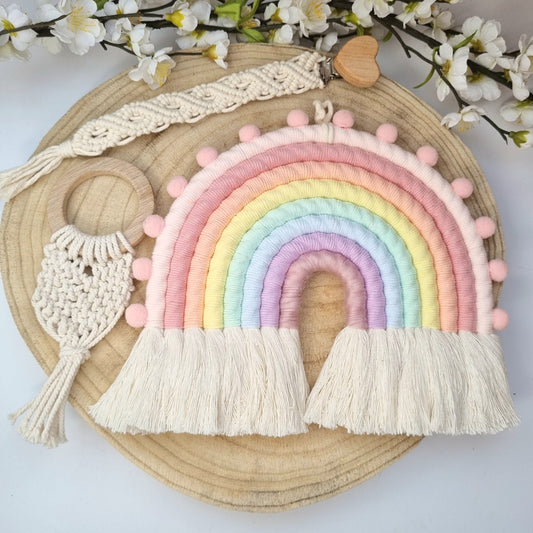 3er Set Makramee Bebe Regenbogen