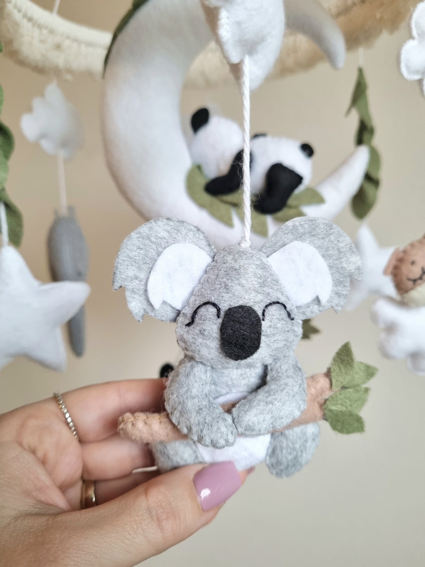 Baby Mobile Makramee Panda