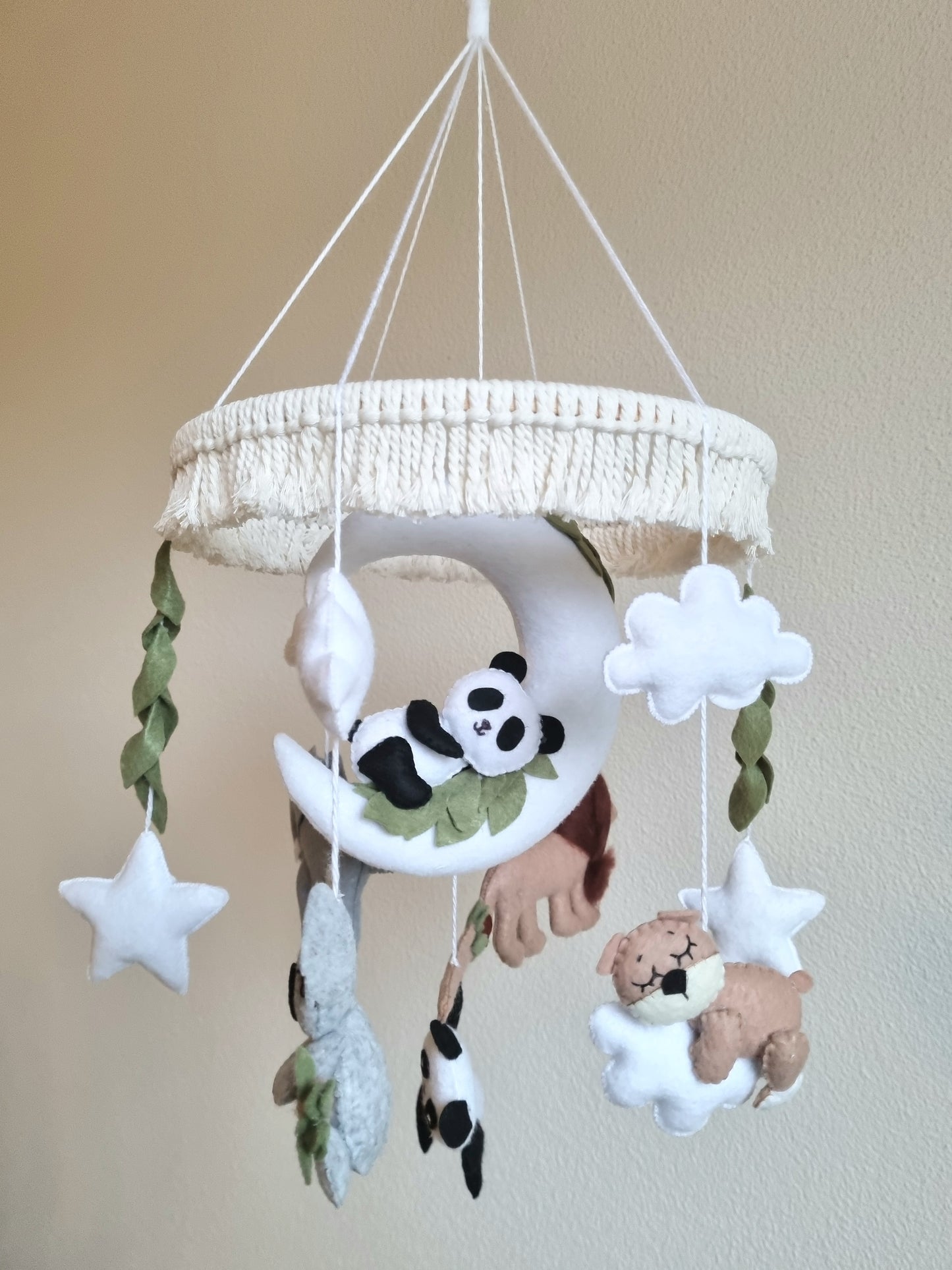 Baby Mobile Makramee Panda
