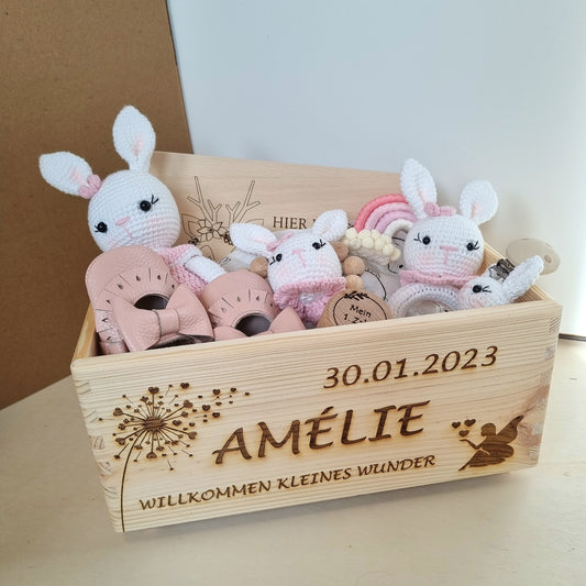 Mini Set Häschen in Geschenkbox personalisiert