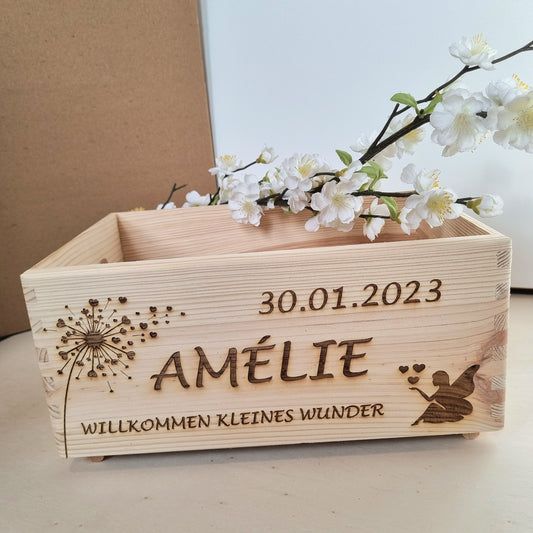 Geschenkbox ohne Deckel Basic Pusteblume personalisiert