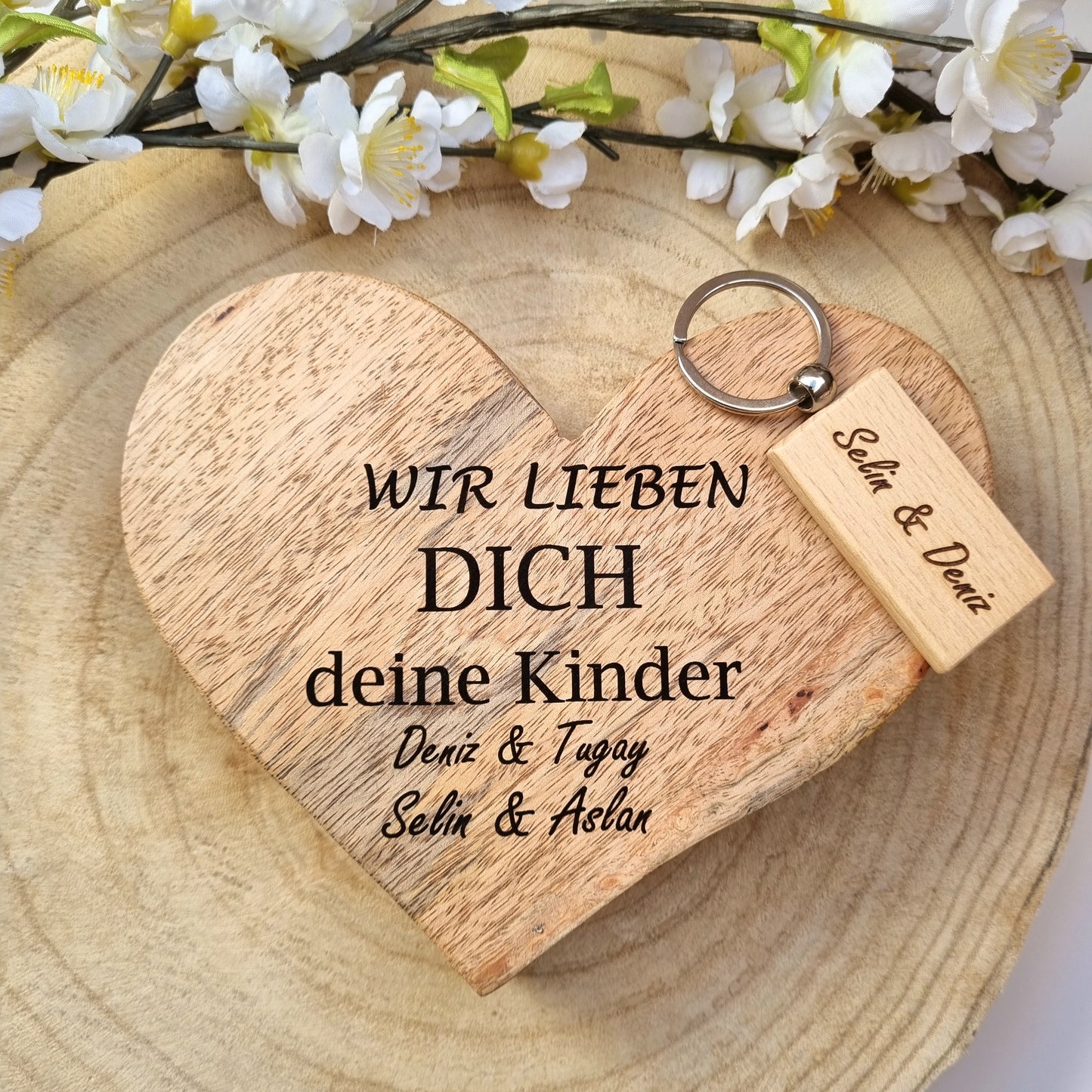 2er Set Beste Mama Herz + Schlüsselanhänger