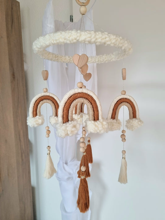 Baby Mobile Makramee Puffel beige