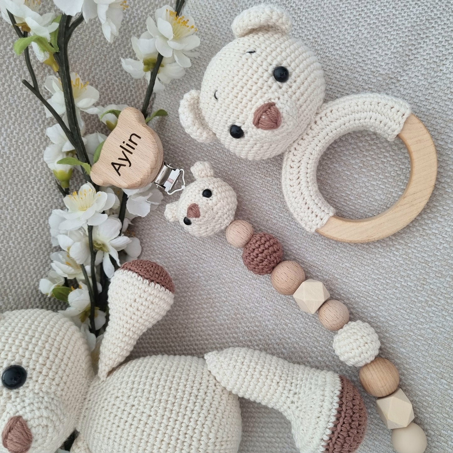 3er Set Bärchen natur