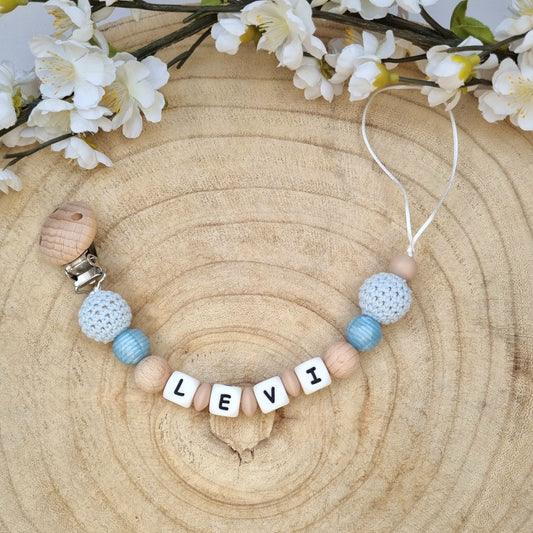 Schnullerkette Basic hellblau