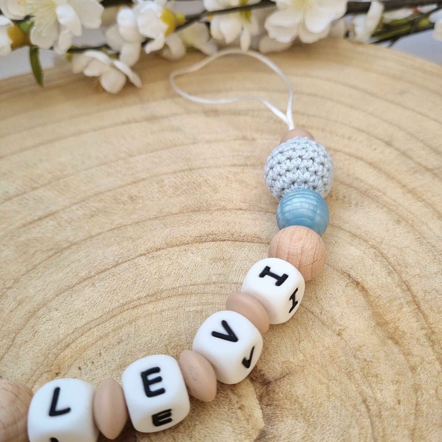 Schnullerkette Basic hellblau