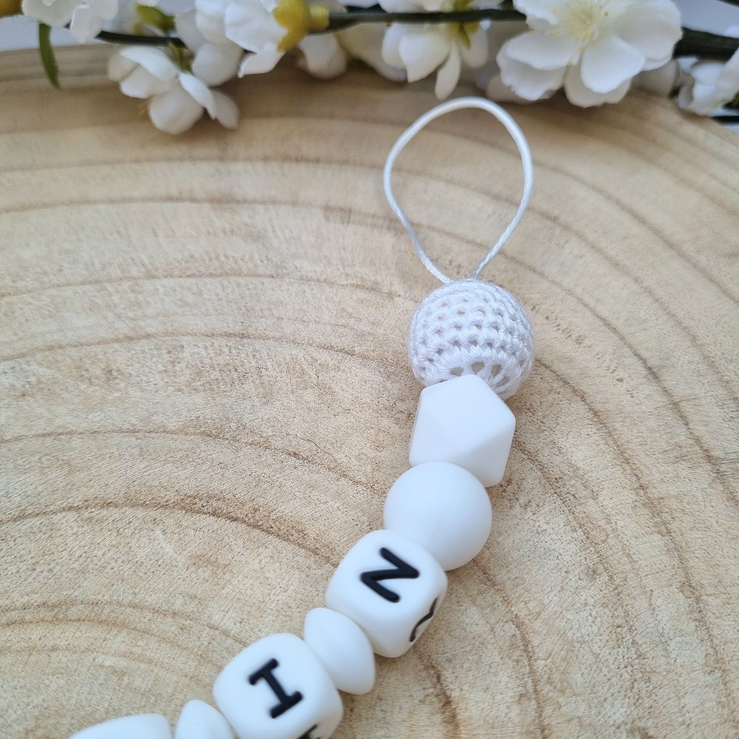 Schnullerkette Basic weiss