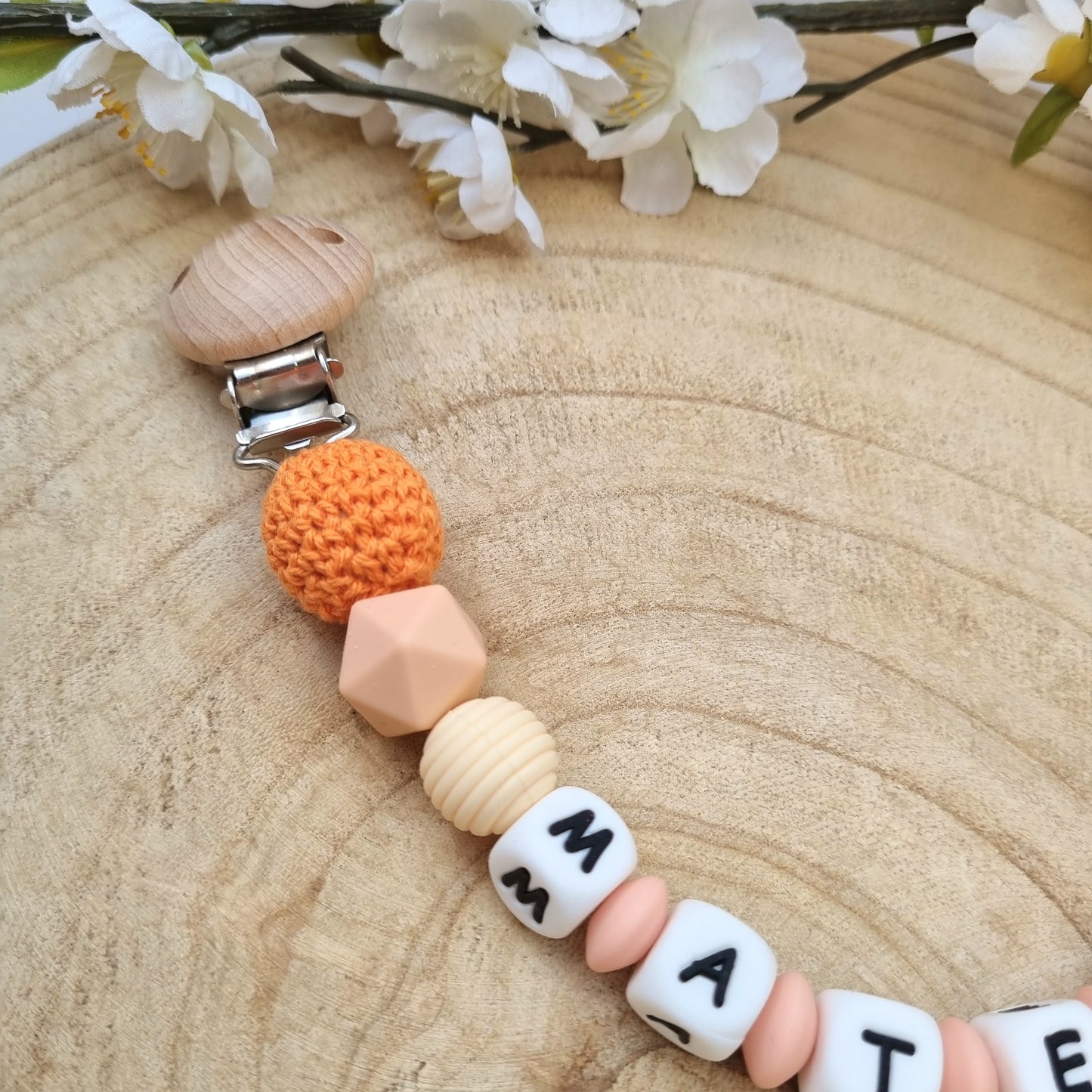 Schnullerkette Basic orange