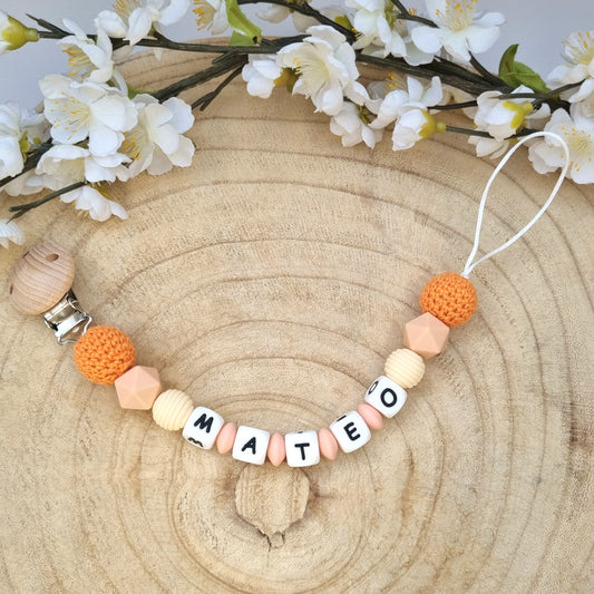 Schnullerkette Basic orange