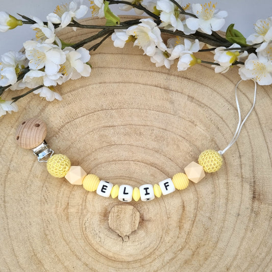 Schnullerkette Basic gelb