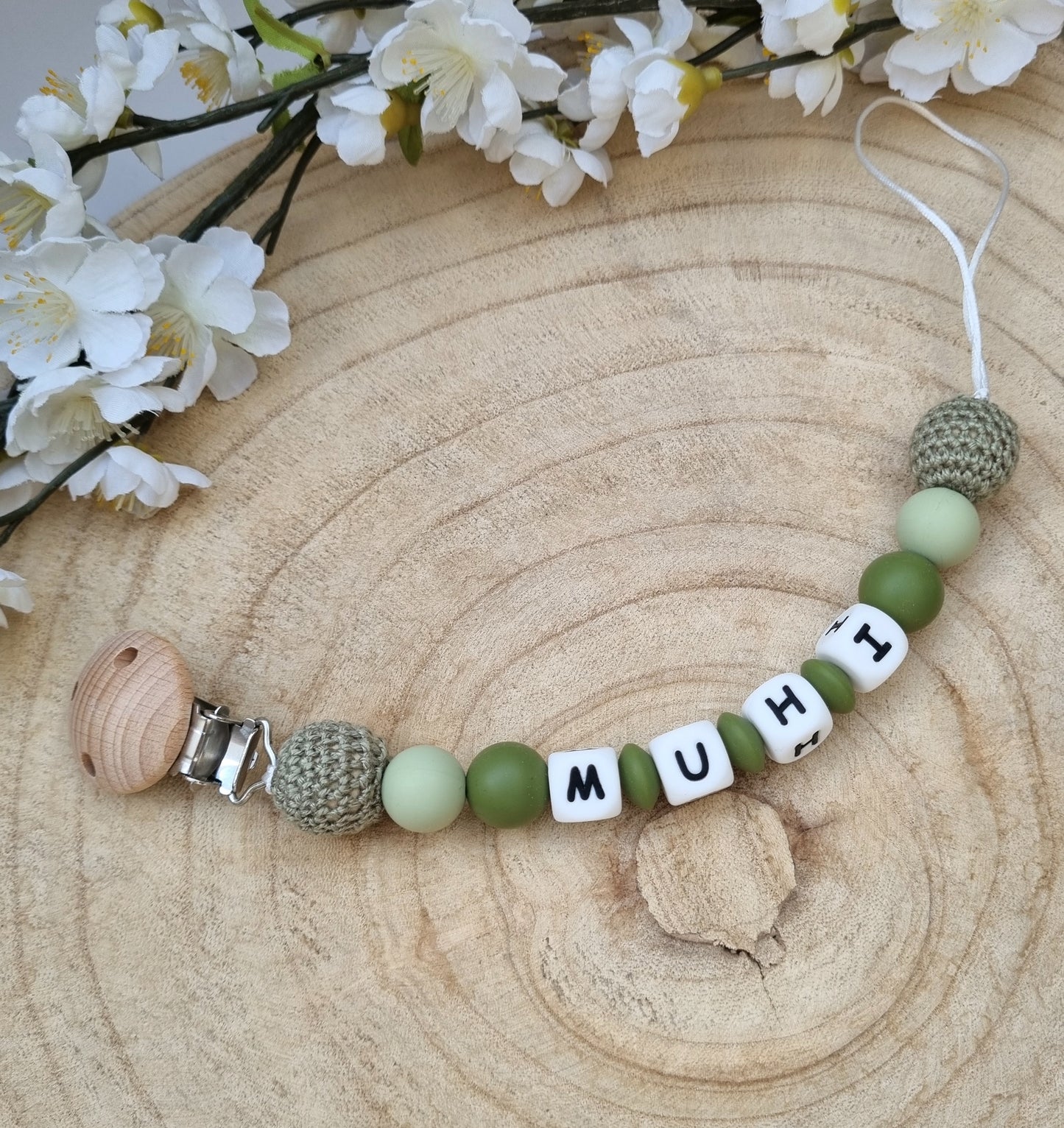 Schnullerkette Basic grün