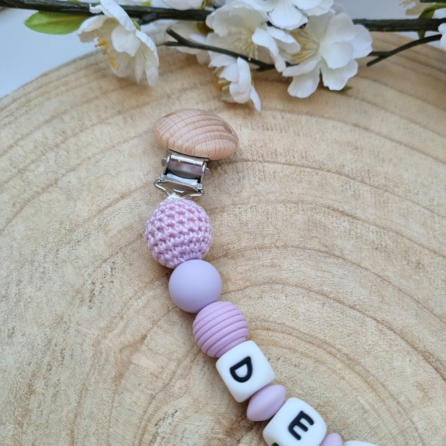 Schnullerkette Basic lila