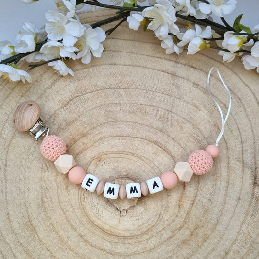 Schnullerkette Basic lachs