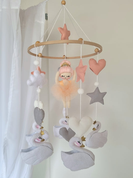 Baby Mobile Ballerina peach