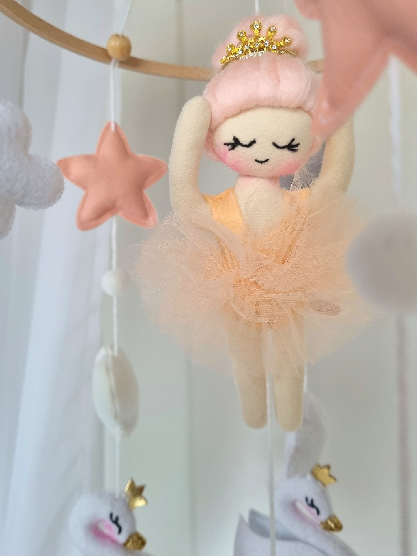 Baby Mobile Ballerina peach