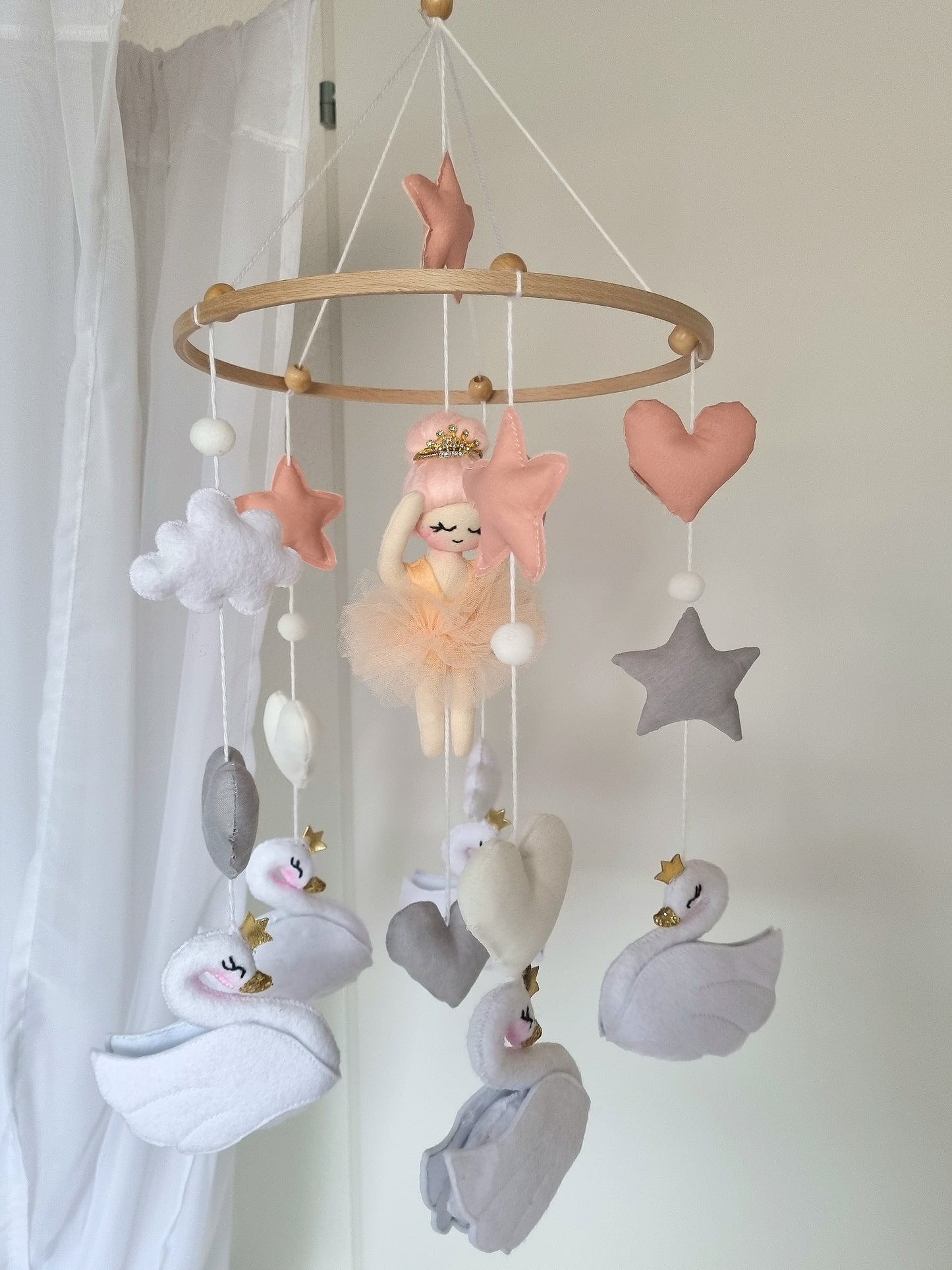 Baby Mobile Ballerina peach
