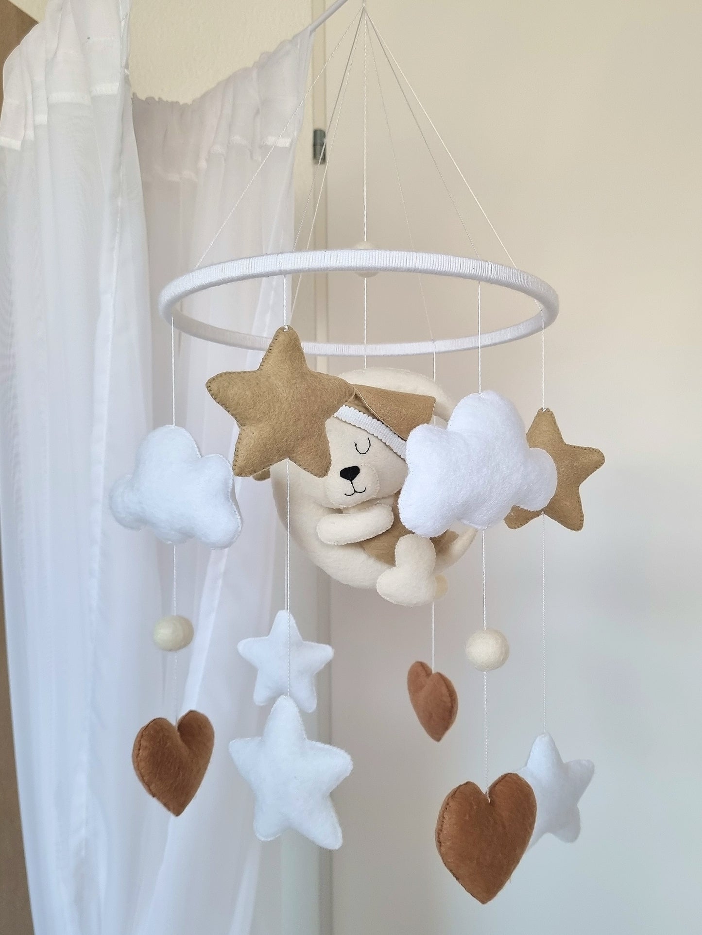 Baby Mobile träumender Bär beige