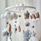 Baby Mobile Tierfreunde braun/grau