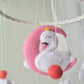 Baby Mobile träumender Schwan rosa/weiss