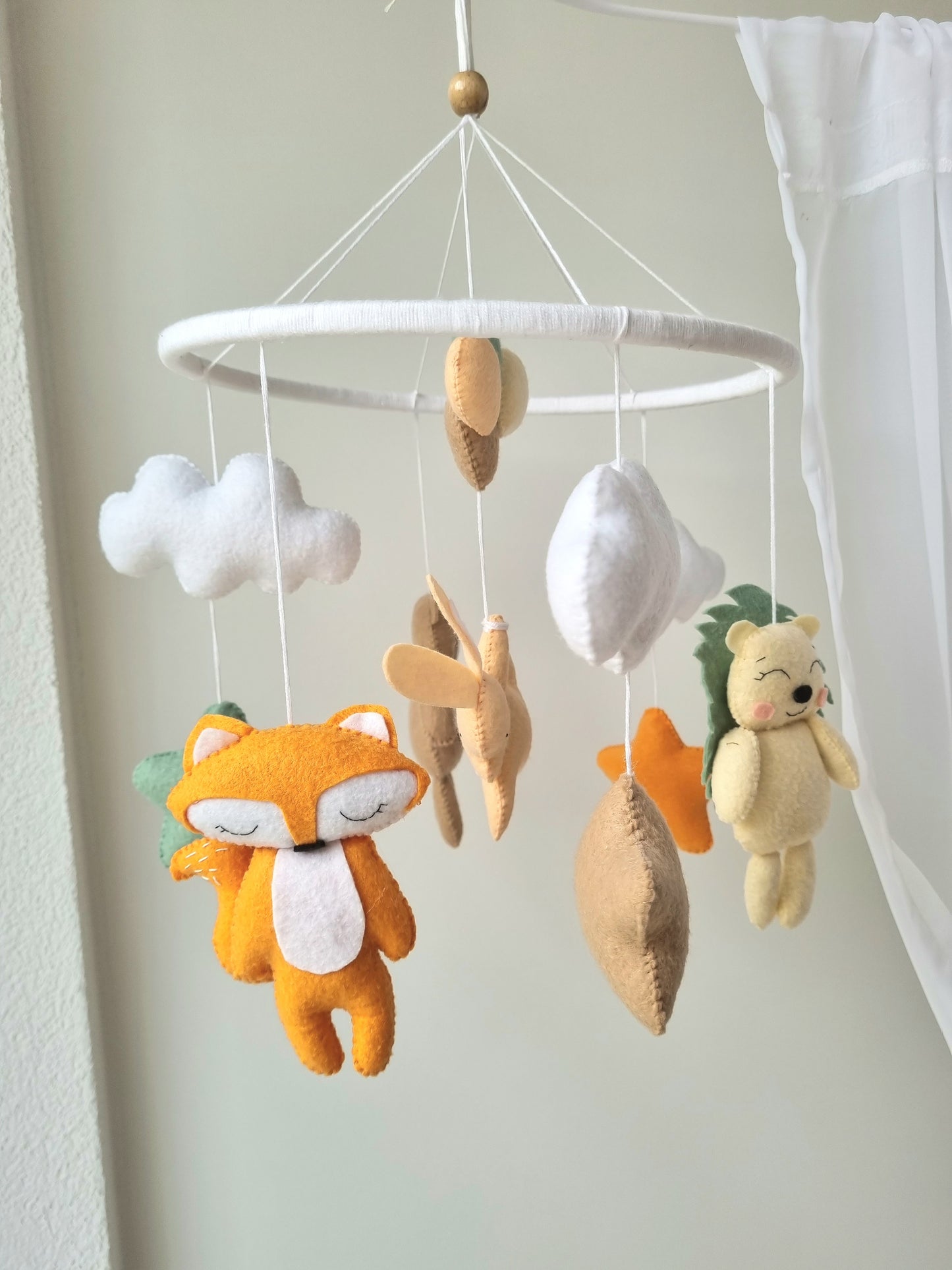 Baby Mobile Waldtiere orange